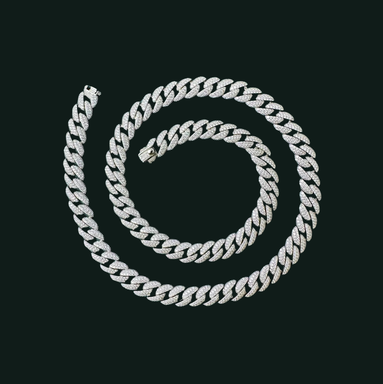 925 Sterling Silver Sparkling Moissanite 8MM Diamond Miami Cuba 8MM Chain