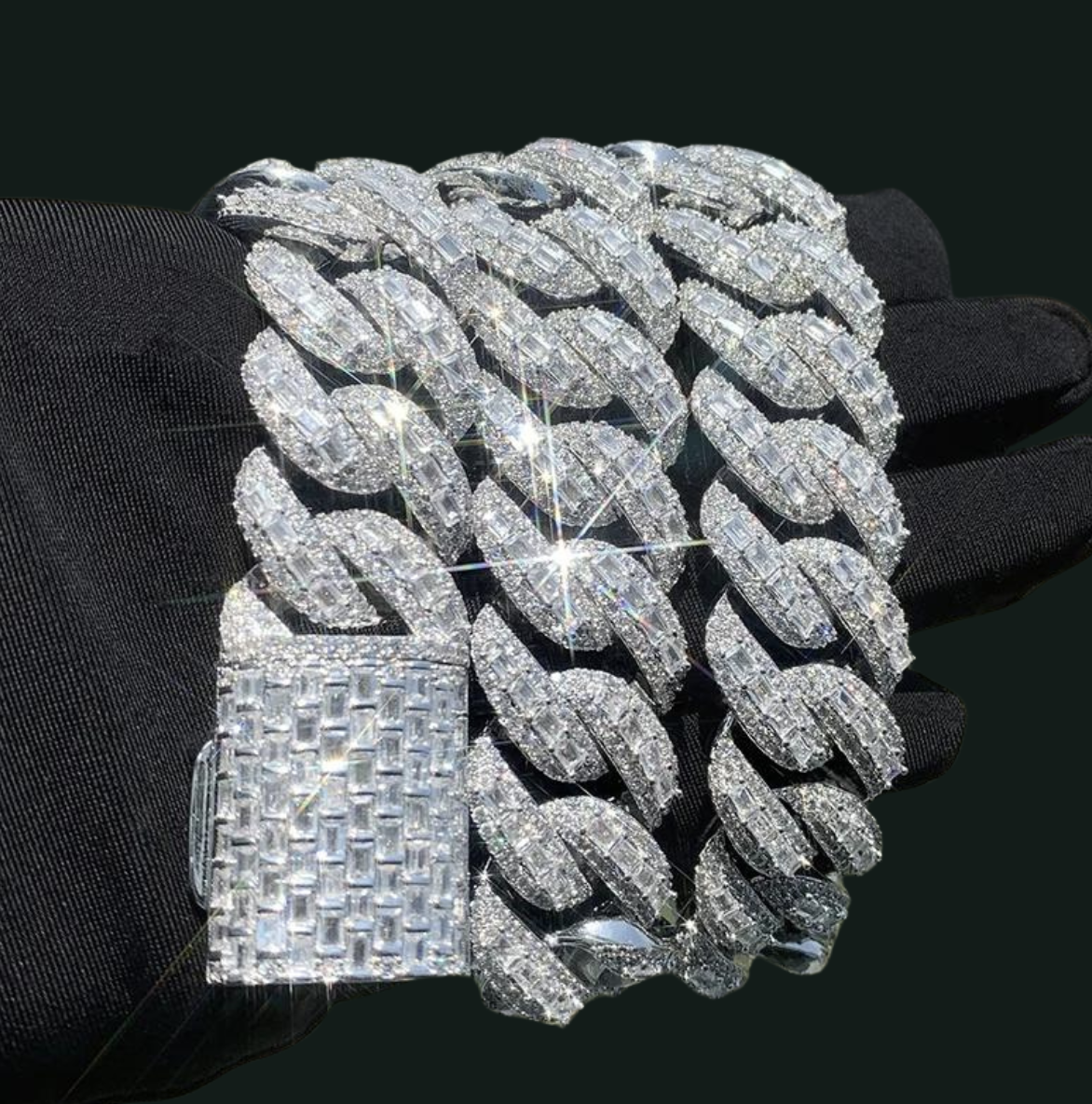 Iced Out Heavy Solid round Cuban Link Bracelet