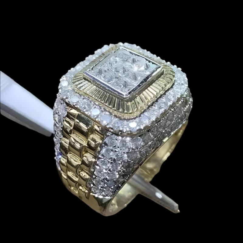 Domineering Gold iced out ring