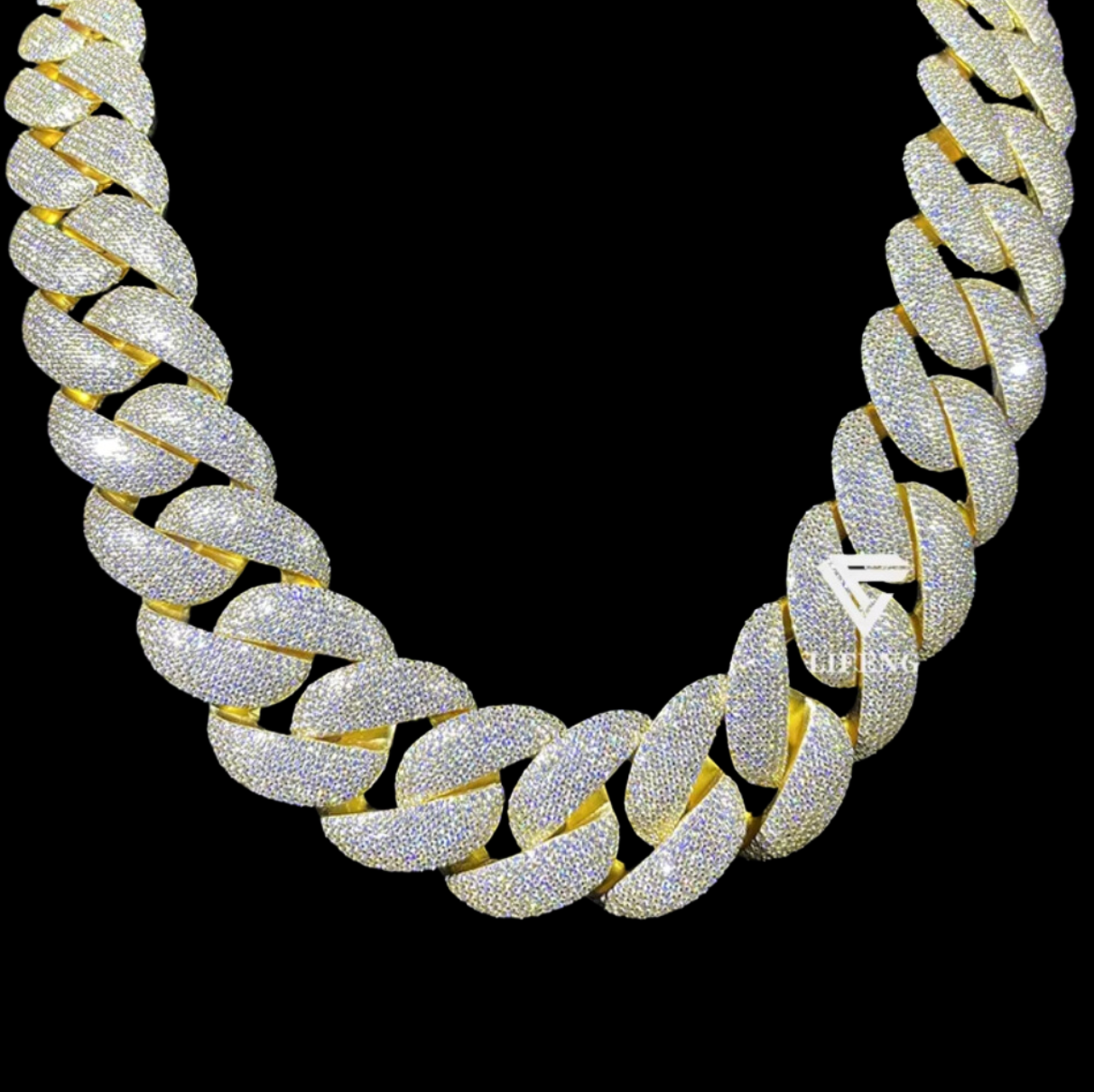 18K Gold Plated VVS Moissanite Miami Cuban Link Chain Iced Out Hiphop Men Cuban Necklace