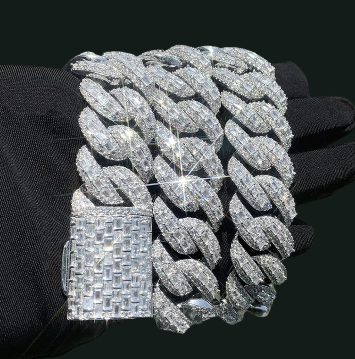 Iced Out Heavy Solid round Cuban Link Bracelet 