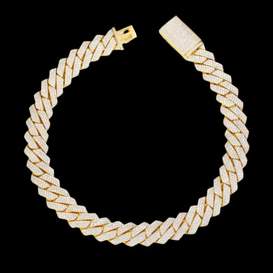 Ice Out Rhombus Cuban Link Chain Necklace